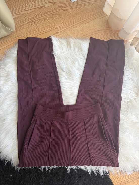 lululemon athletica Pants - LULULEMON Ribbed Wide-Leg Pants in burgundy